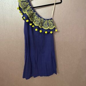 Lilly Pulitzer Blue Top with Yellow Embroidery